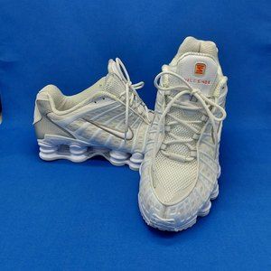 Nike Shox TL  AV3595-100 White Metallic Silver Running Shoes Mens Size 10